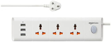 Amazon Basics 250 Volts Long Extension Board with 3 AC Sockets + 3 USB Charging Ports, 2 Meter Cable Length, Power Multiple Devices Simultaneously