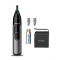 Philips Nose Trimmer Nt3650/16, Cordless Nose, Ear & Eyebrow Trimmer With Protective Guard System, Fully Washable, Including Aa Battery, 2 Eyebrow Combs, Pouch (Gray)