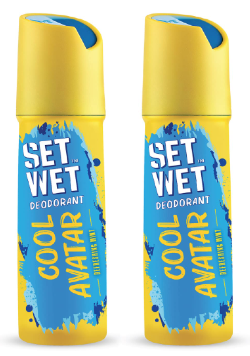 SET WET Deodorant For Men Cool Avatar Refreshing Mint, 150ml (Pack of 2)